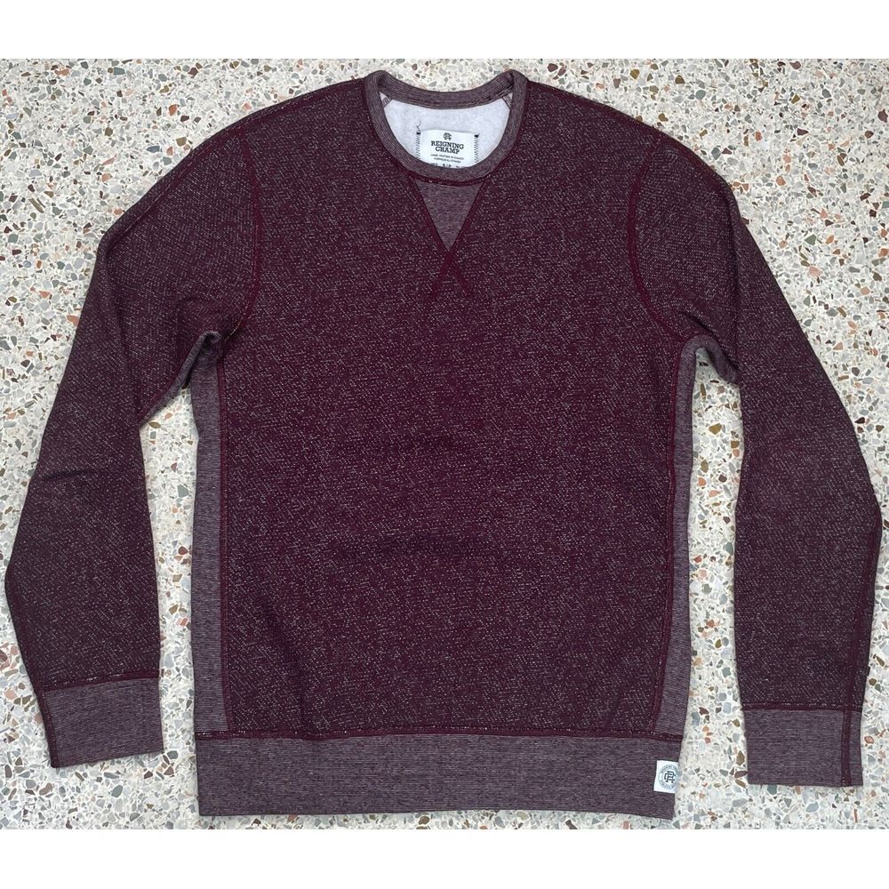Reigning Champ Men's Maroon Long Sleeve Crew Neck Sweatshirt Size Small